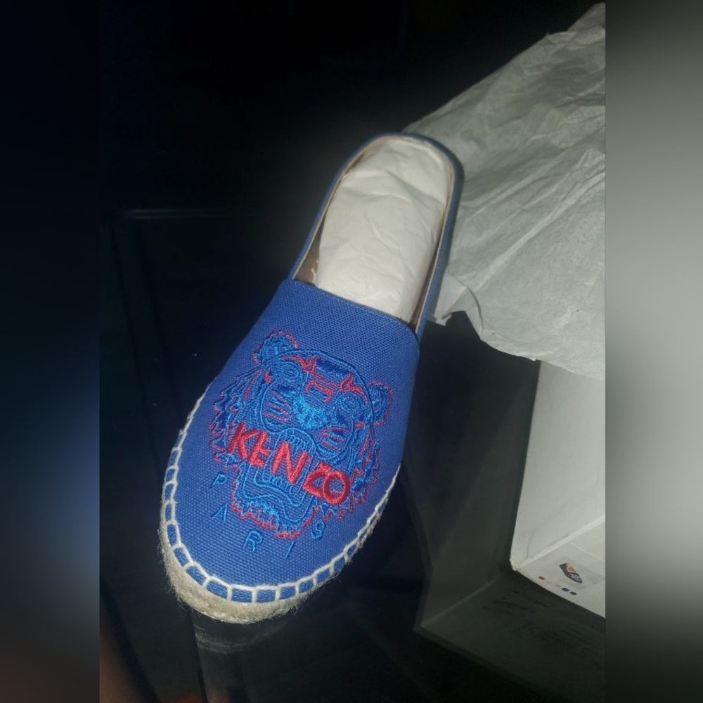 New KENZO blue espadrilles woman flats size 36